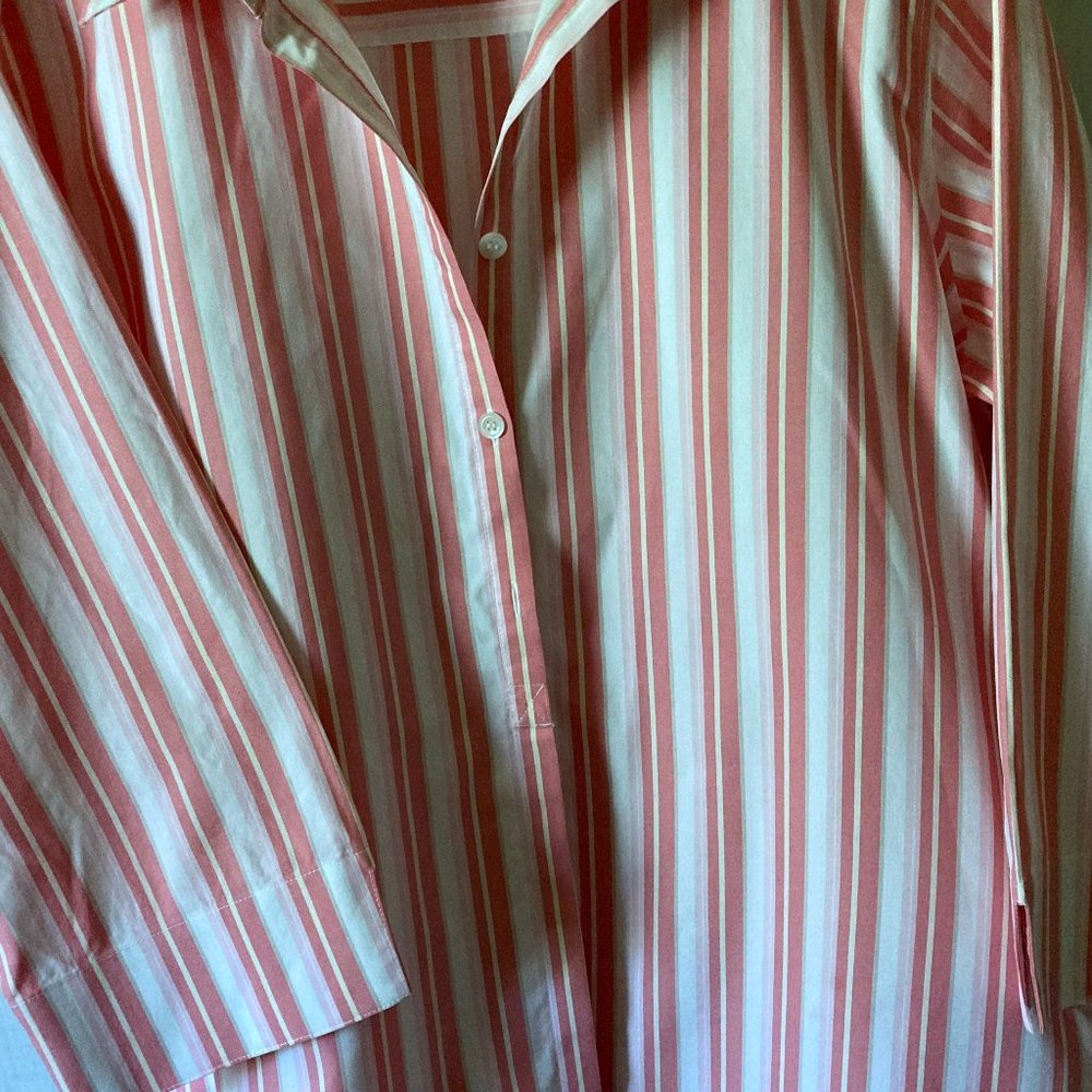 Ladies Peach, White Multi 3/4 Sleeve Shirt